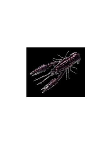 Craw Bug 3-1/4" color negro/purpurina roja
