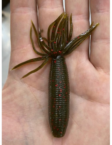 Fat Ika 4" color 318 green pumpkin red