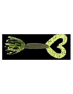 Skirted Double Tail Grub 5" color Watermelon Red