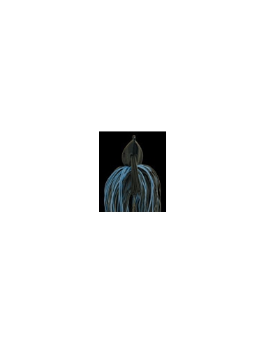Flat Back Jig (14g)-1/2oz. color Black Blue Rubber