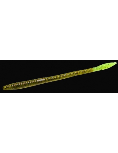 Trick Worm color watermelon/purpurina negra y roja/cola chartreu