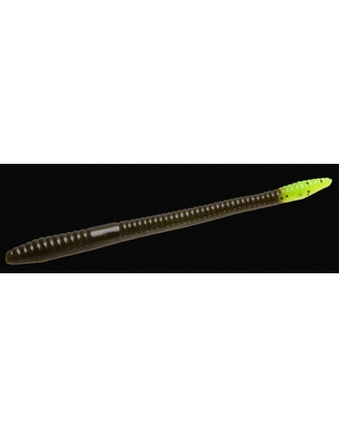 Finesse Worm color greenpumpkin/chart tail