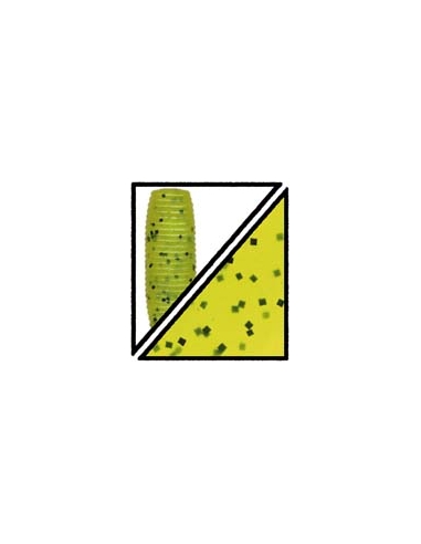 Super Grub 5" color 156 chartreuse/purpurina negra
