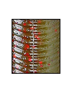 Swimin´Senko 4" color 925 Green Pumpkin Red/Watermelon Lam