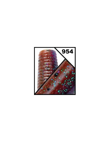 Senko 4" color 954 Purple/Cinnamon/Purple-Emerald Flake Lam.