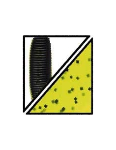 Grub 8" color 66 negro/cola chartreuse con purpurina negra