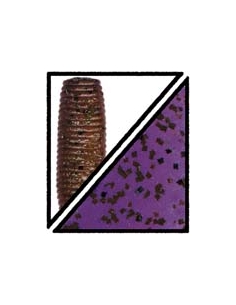 Hula Grub 5" Doble Cola color 198 uva marrón/purpurina negra