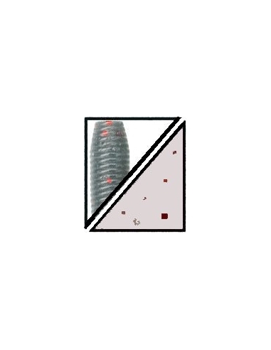 Hula Grub 5" Doble Cola color 334 humo/purpurina roja