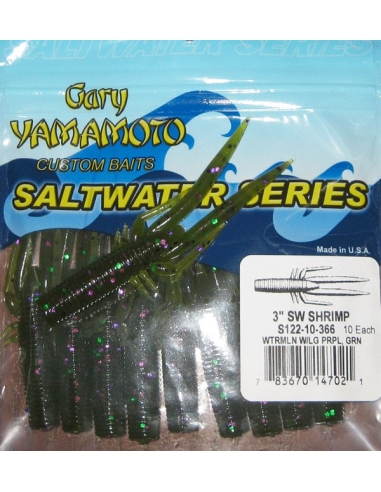 Shrimp 3" color 366 Watermelon Green Prpl Flk