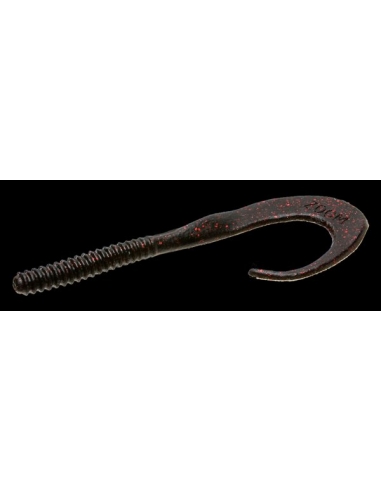 Dead Ringer Worm 8" color Black Red Glitter