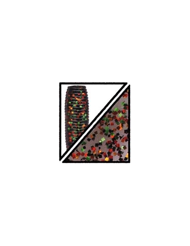 Grub 8" color 180 Smoke/Red-Green-Blk-Cpr Flake