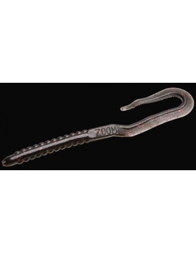 U Tail Worm color negro/purpurina roja