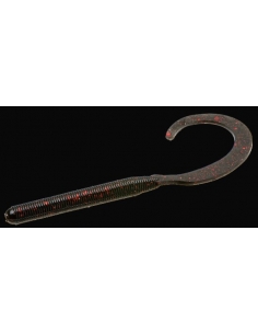 Curly Tail Worm color negro/purpurina roja