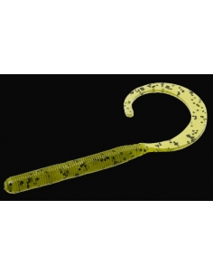 Curly Tail Worm color watermelon/purpurina negra