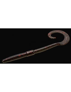 Shakey Tail Worm color negro/purpurina roja