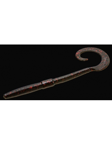Shakey Tail Worm color negro/purpurina roja