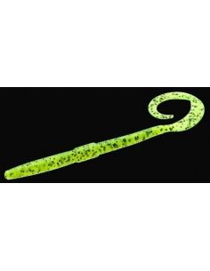 Shakey Tail Worm color chartreuse/purpurina negra
