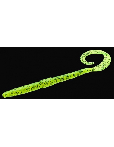 Shakey Tail Worm color chartreuse/purpurina negra