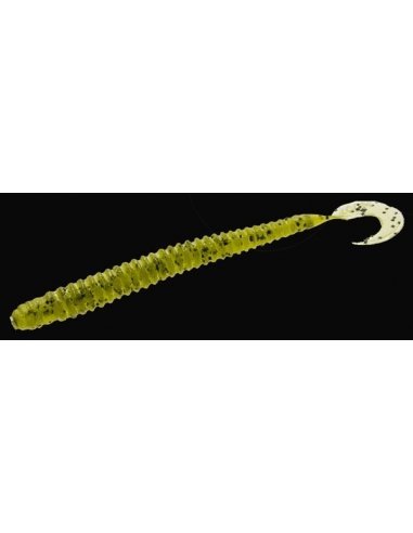 Dead Ringer Worm 4" color Watermelon/purpurina negra